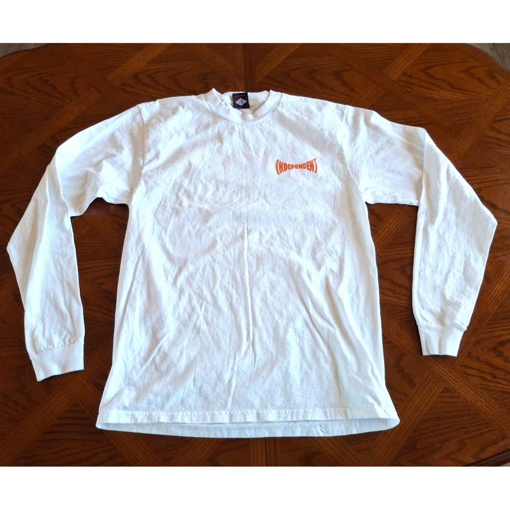 INDEPENDENT Truck Company Skateboard Men's White Long Sleve Shirt Size Medium